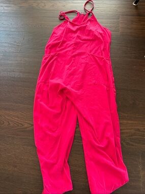 Bright Pink Sleeveless Jumpsuit